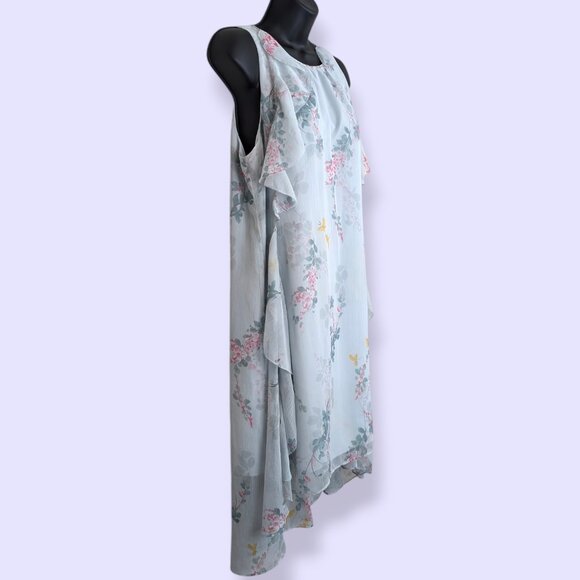 Ted Baker London Blue Floral Chiffon Dress - Picture 2 of 7